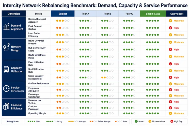 Benchmark — Rebalancing an Intercity Transport Network Around Passenger Demand